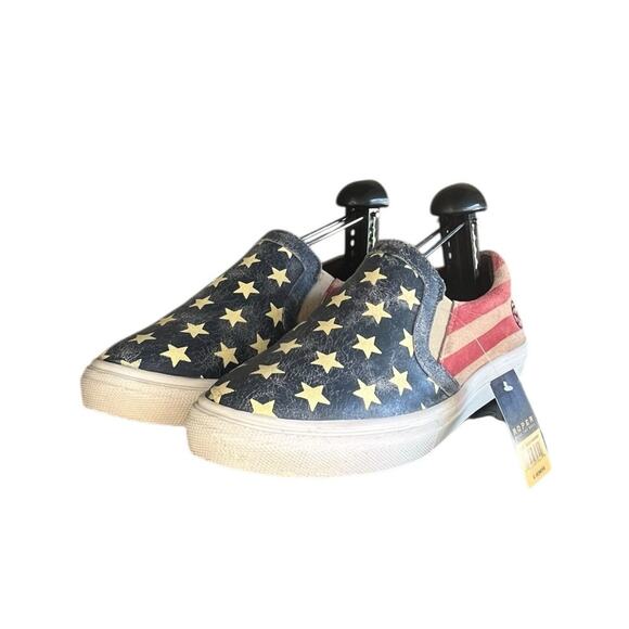 New Roper American Beauty Slip-On Sneaker Shoes Size 6 Red White Blue - Picture 2 of 5